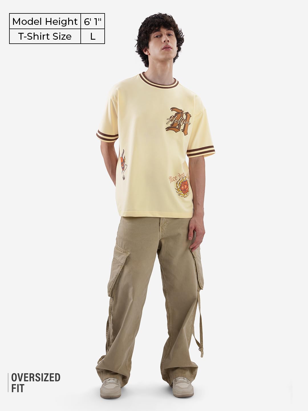 The Souled Store Official Stranger Things: Hellfire Club Men And Boys Short Sleeve Round Neck Off-White Graphic Printed Cotton O