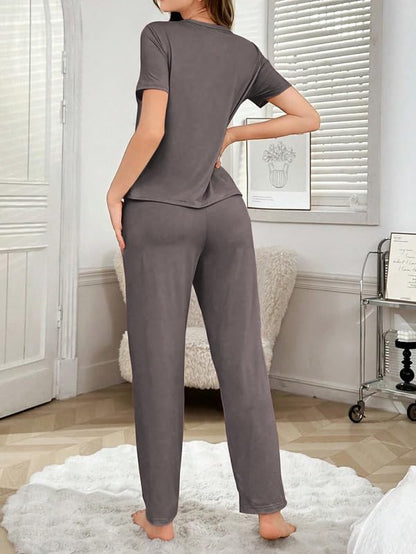 SMOWKLY Womens Premium Cotton Blend Cute Print Two Piece Pj Sleepwear Co-ord Set || Stylish Top with Pajama Pant Comfy Loungwea