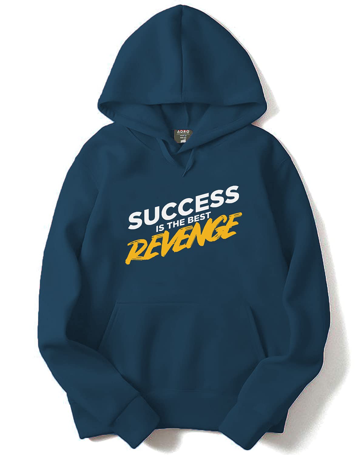 ADRO Men's Cotton Neck Hooded Sweatshirt (H21-M-REV-SB_Teal)