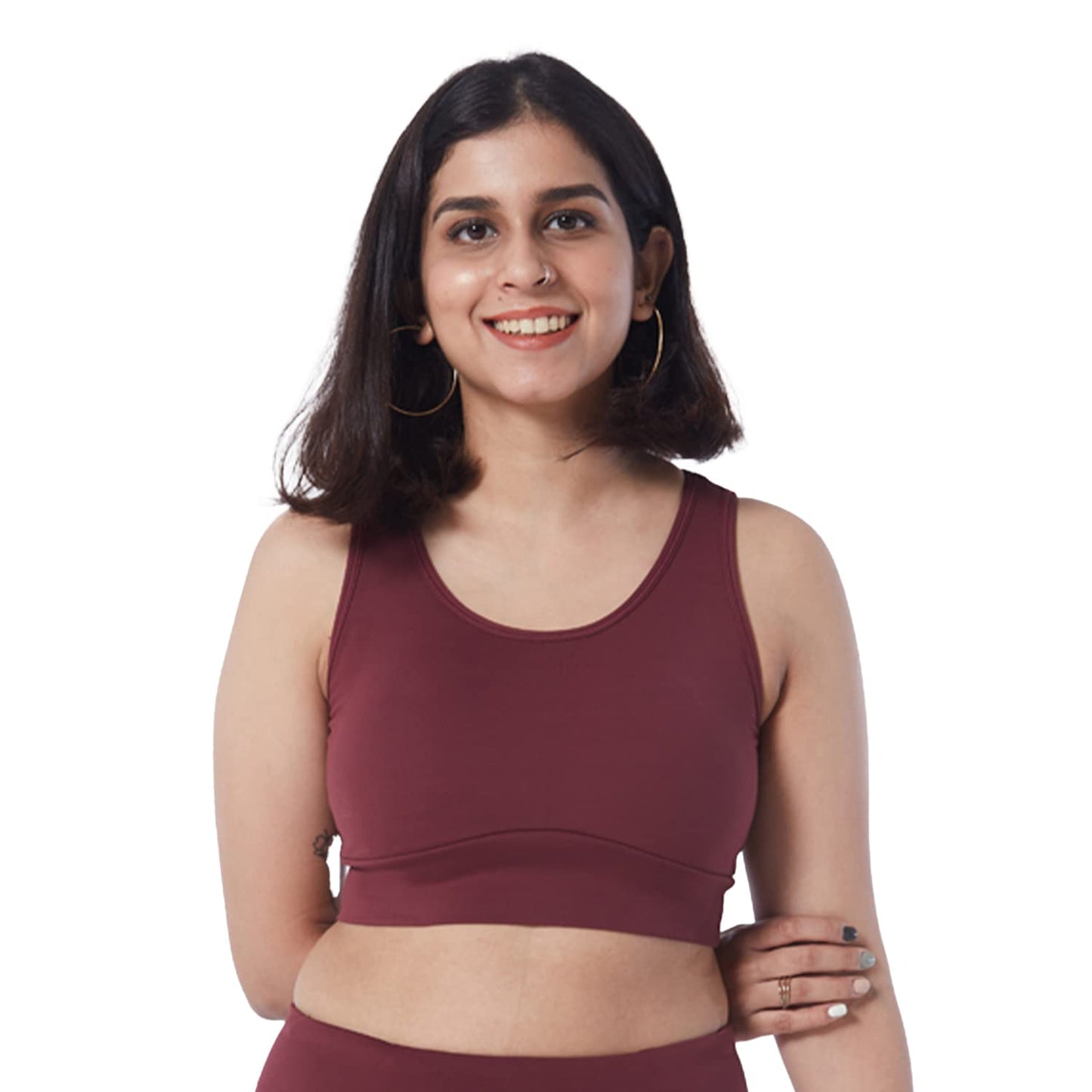 BlissClub Womens Polyester Lightly Padded Wire Free Sports, Full-Coverage Bra