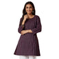 Fabindia WomenS Cotton Blend Striped Regular Kurta (1039394Purple_Purple