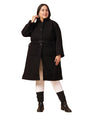 Rigo Cotton Full Sleeves Plus Size Long Overcoat for Women | Plus Size, Lapel Collar Womens Jacket | Winter Wear Over Coat for