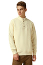 Dennis Lingo Men Off White Relaxed Fit Full Sleeve Mock Collar Sweatshirt.