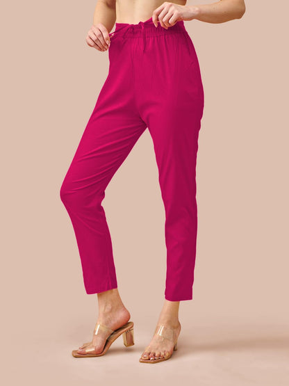 Lyra Cotton Pant For Women  Stylish & Comfortable Slub Cotton Blend With Lycra | Plus Fit | Cross Pocket Design | Color Lock Tec