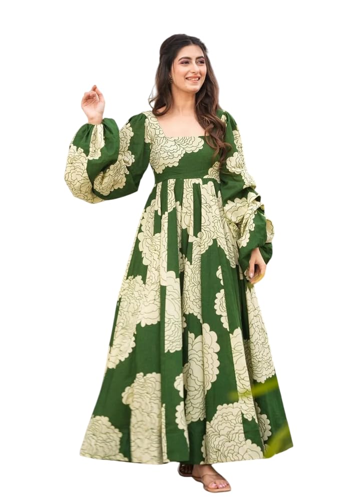 Wedani Rayon Dress for Women Green