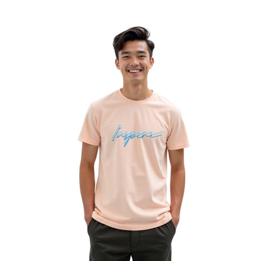Nobero MenS Typography Printed Regular Fit T-Shirt (1M-Twts-C1177-Bs_Blush