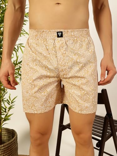 Thomas Scott Mens 100% Cotton Printed Boxer Shorts | Regular Fit | Soft & Breathable Innerwear | Pack of 2 | TSBPO2012_Multicol