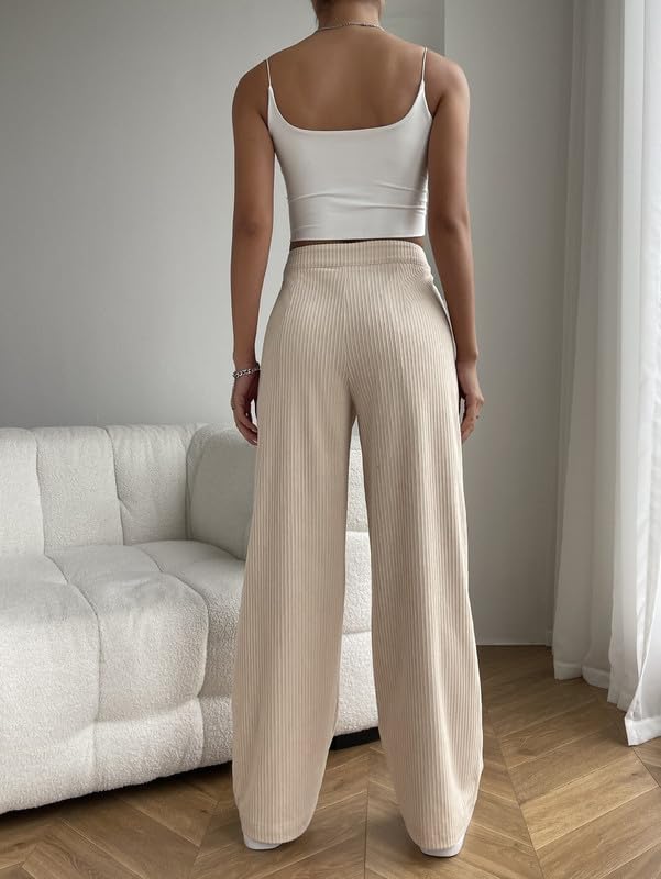 Pinkmint Women Rib Trouser l Regular Fit High Waisted Korean Trouser l Comfortable & Stylish Pants l Office & Casual Wear (Pack