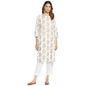 Fabindia Off White Cotton Printed Knee Length Kurta