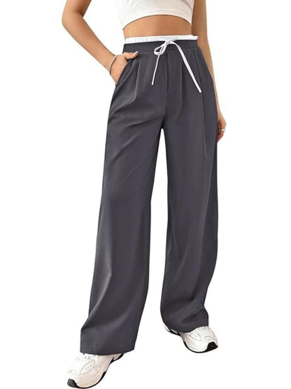 Leriya Fashion Women High Rise High Waist Wide Leg Trousers | Casual & Formal Pants |Loose Fit Track Pants | Gymwear | Cargo Pan