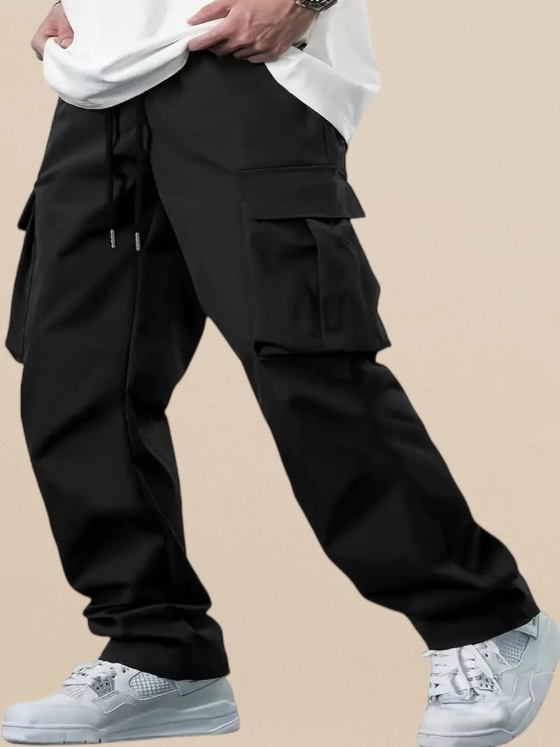 Indoprimo MenS Regular Casual Pants (B0Dfpkwp7B_Black