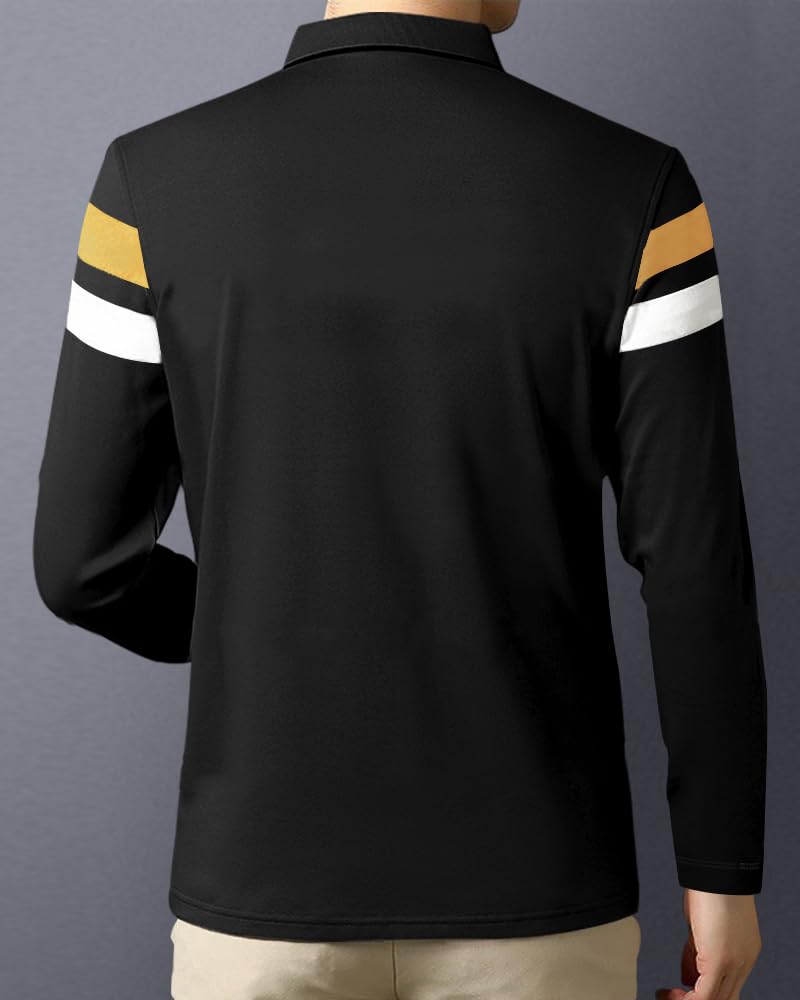 Noble Monk MenS Regular Fit Polo T Shirt |Full Sleeves |Collar Tshirts | Casual T-Shirt For Men