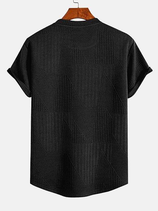 Greciilooks T Shirt For Men Cotton | Textured Oversized Fit Man T-Shirt | Round Neck Half Sleeve Men T-ShirtS