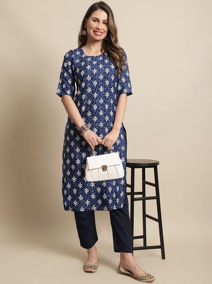 Pinkmint Crepe Casual Style Women Kurta With Pant Fancy Printed Kurti For Women Trendy Kurti Ll (Pack Of 2)