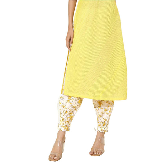 Fabindia White Cotton Hand Block Printed Salwar