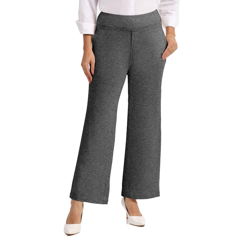 BlissClub Work-to-Wine Twill Flare Pants -Tall Above 55, Twill Pattern, Cotton Pants, Breathable and Stretchy