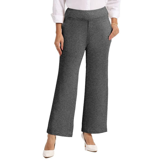 BlissClub Work-to-Wine Twill Flare Pants -Tall Above 55, Twill Pattern, Cotton Pants, Breathable and Stretchy