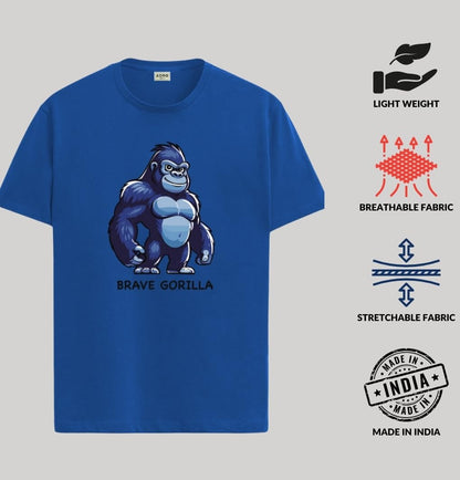 ADRO T Shirts for Boys & Girls || Gorilla Printed T-Shirt || Ages 3-14 || 100% Cotton Round Neck Tshirt for Boys & Girls||KRN-GO