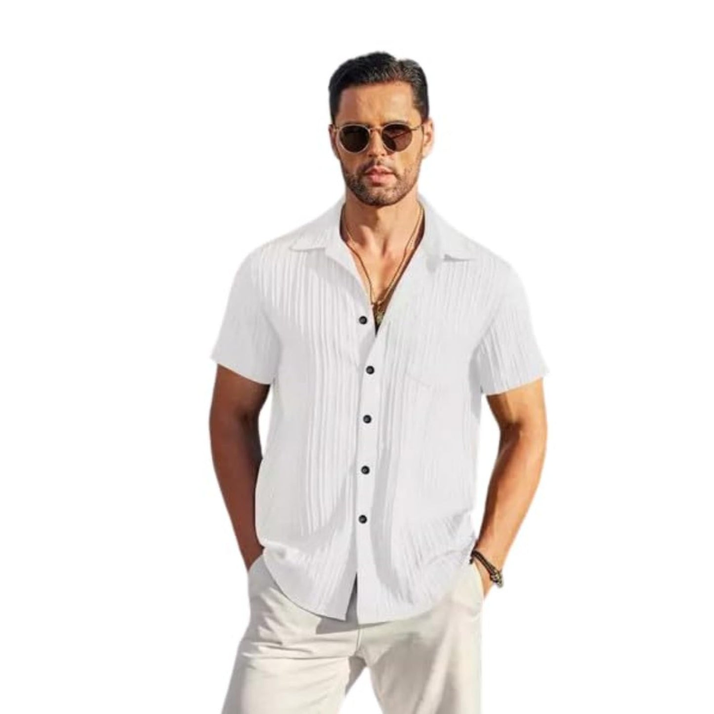 Funky Rich Funkyrich Textured Popcorn Shirts For Men || Casual Shirt For Men || Shirt For Men|| Men Stylish Half Sleeve Shirt ||