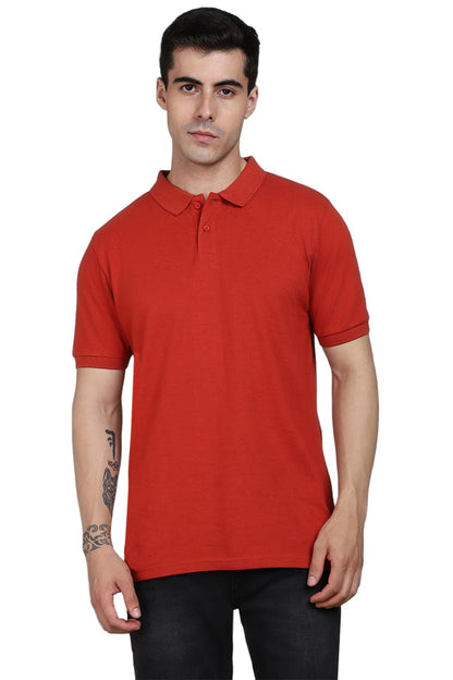 Dennis Lingo Mens Cotton Red Polo T-Shirt (Solid)