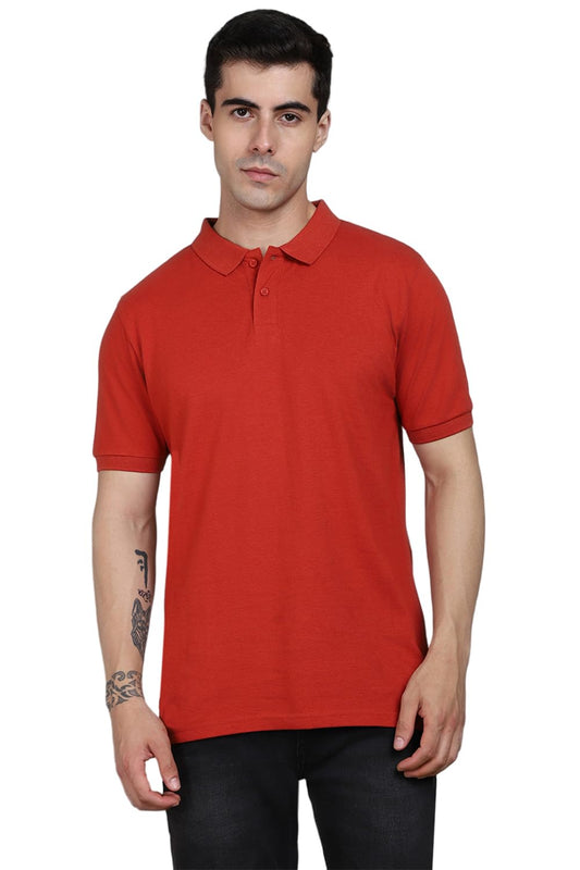 Dennis Lingo Mens Cotton Red Polo T-Shirt (Solid)