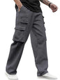 Veirdo Mens Cotton Baggy Fit Ankle Length Mid Rise 6 Pocket Cargos