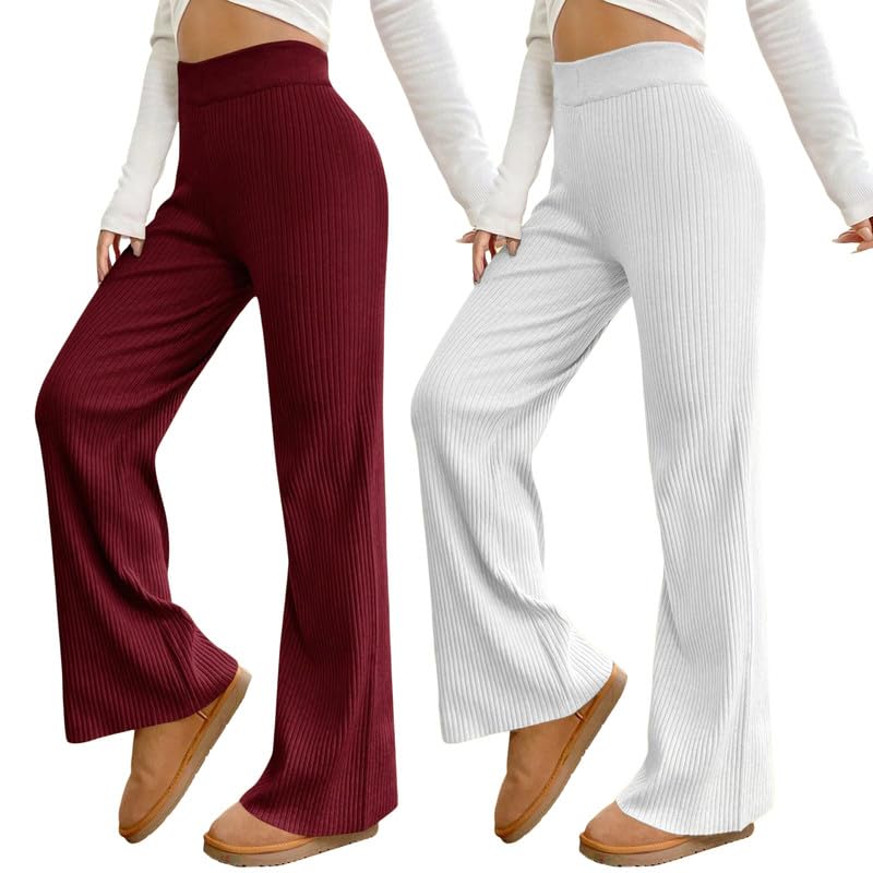 Tee Projekt Regular Fit Trousers for Women | Casual Trousers for Women Maroon-White