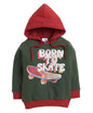 Bumzee Dark Green Boys Full Sleeves Hooded Sweatshirt Age - 6-12 Months (Peb8673C-Dgn)