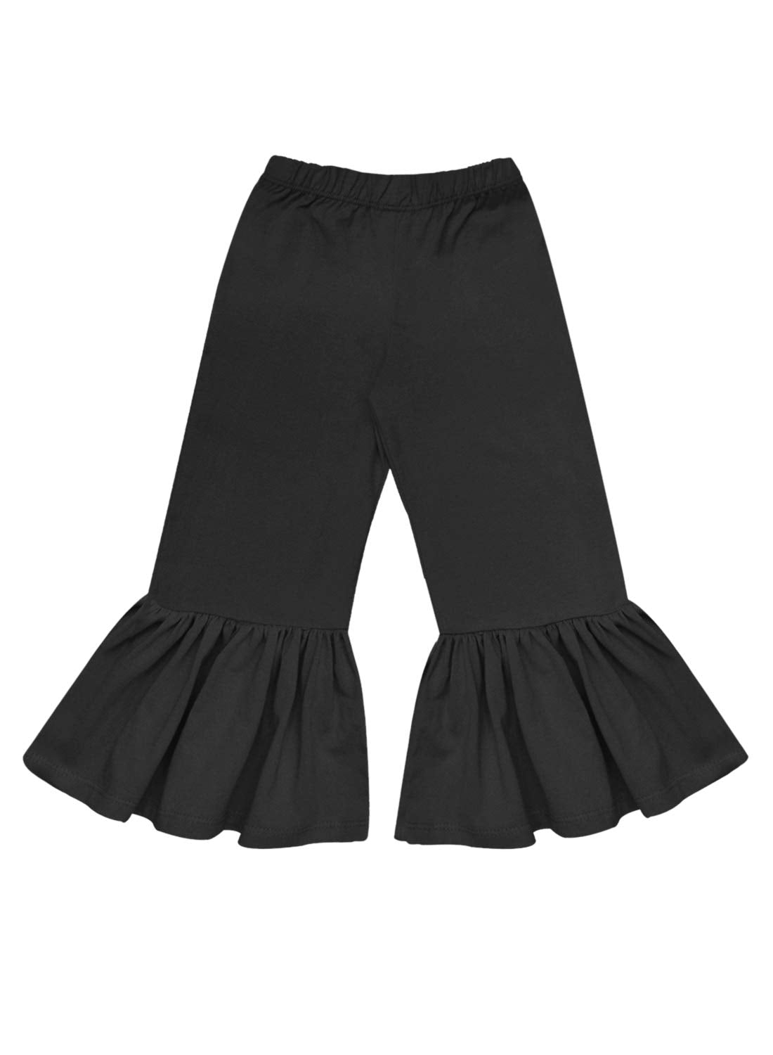 A.T.U.N. (ALL THINGS UBER NICE) Girls High Rise Regular Elasticated Waistband Casual Ruffle Pants Black
