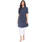 Fabindia Women Cotton Printed Knee Length Kurta Blue_S
