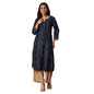 Fabindia Indigo Cotton Silk Dabu Printed Long Kurta