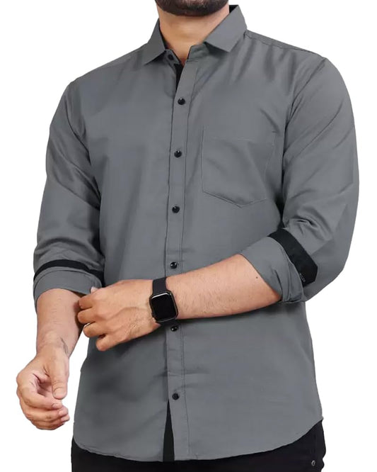 Eyebogler Men Casual Regular Fit Cotton Shirt