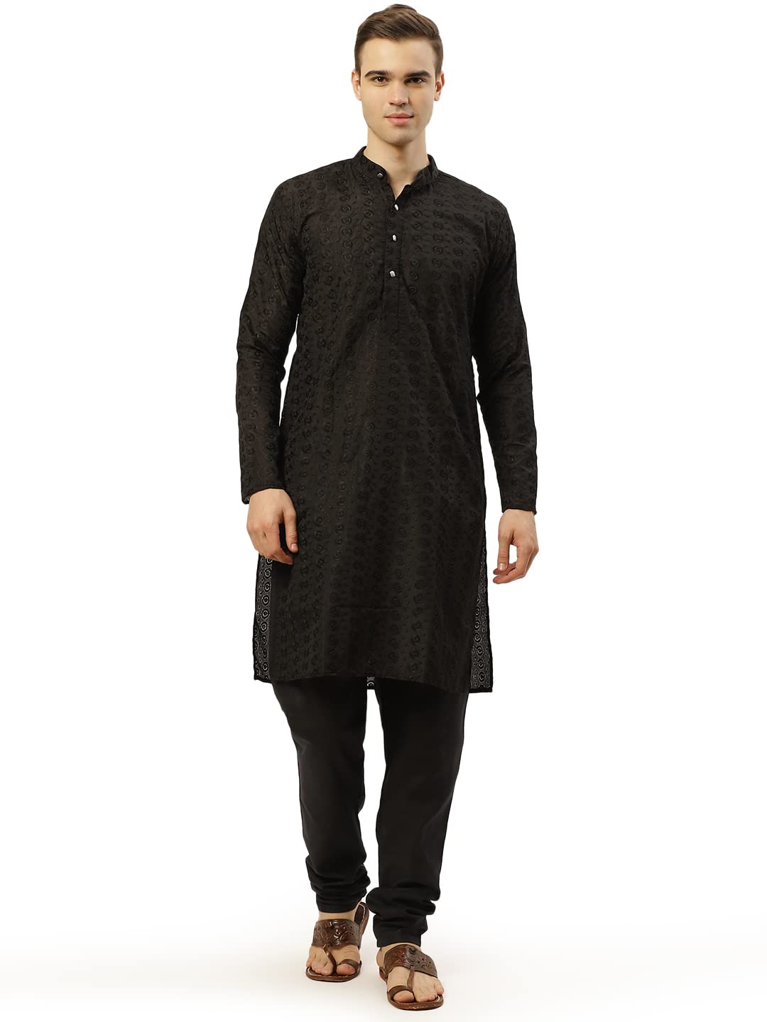 Jompers Mens Embroidered Straight Kurta Pyjama Set