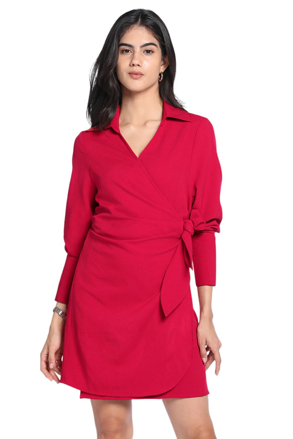 Dennis Lingo Dl Woman Polyester Blend Wrap Knee-Length Dress