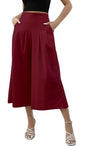 OOMPH! Cotton Linen Palazzo Pant for Women | Womens High Rise High Waist Trousers Flowy Wide Leg Plazzo Pant Trouser with Pocke