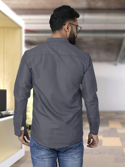 Tee Projekt Shirt for Men Cotton Spread Collar Button Down Long Sleeve Shirt Home, Regular, Home (Pack of 1)