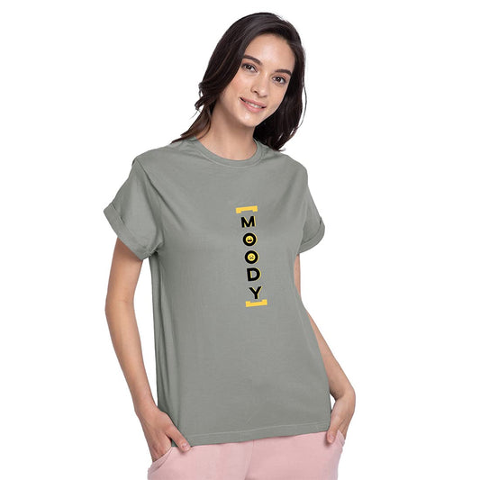 Bewakoof WomenS Typography Grey Boyfriend Fit T-Shirt