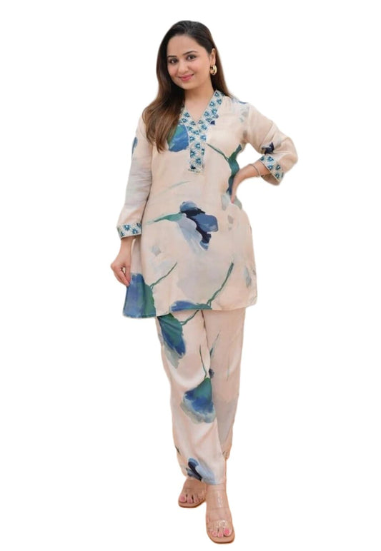 Dhruvi Trendz Rayon WomenS Casual Regular Pajama Set (Dt-W1817&Tr874_Off White_3Xl)