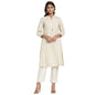 Fabindia Women Cotton Hand Block Print Knee Length Kurta Natural_Xxl