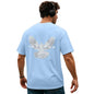 Nobero MenS Graphic Printed Oversized Fit T-Shirt (1M-Twrt-C0832-Mn_Powder Blue