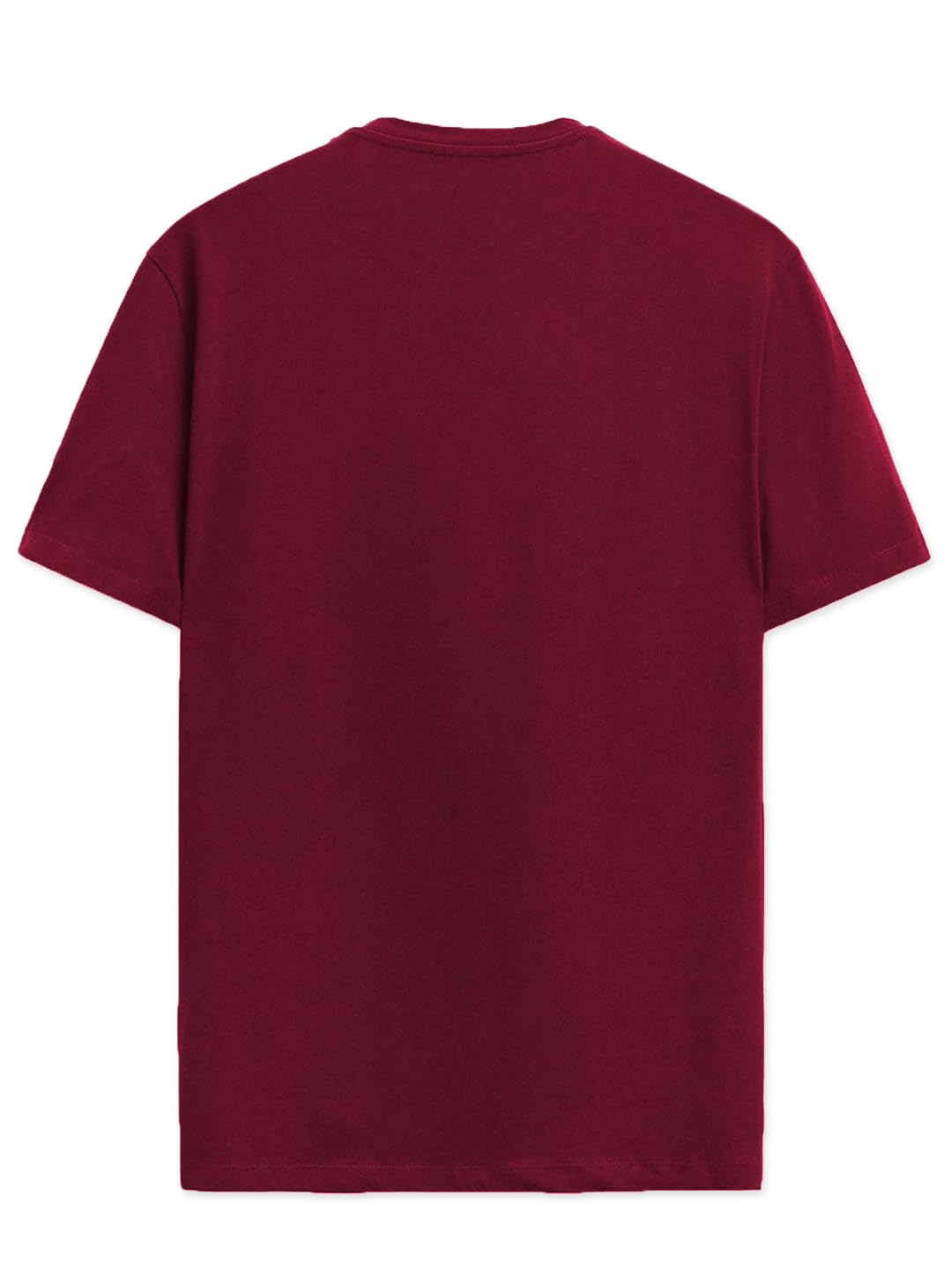 ADRO Graphic Printed T-Shirt for Men - 100% Cotton, Regular Fit, Soft Breathable Fabric. (RN23-M-98-MR_Maroon)