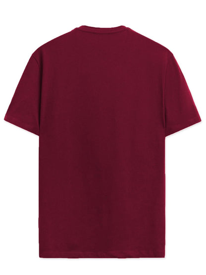 ADRO Graphic Printed T-Shirt for Men - 100% Cotton, Regular Fit, Soft Breathable Fabric. (RN23-M-98-MR_Maroon)