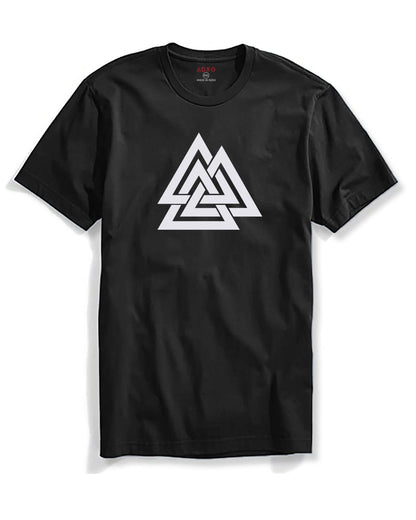 ADRO Triangle Mens Printed T-Shirt (RNR-M-TKT-BL_Black)
