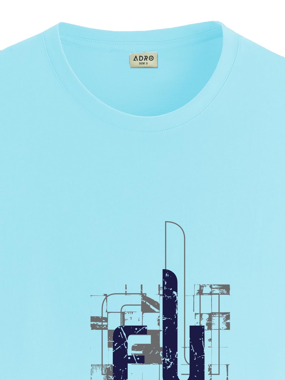 ADRO Men's Graphic Printed 100% Cotton T-Shirt - Regular Fit, Printed T-Shirts for Men (RN24-FTR-MI_Mint)