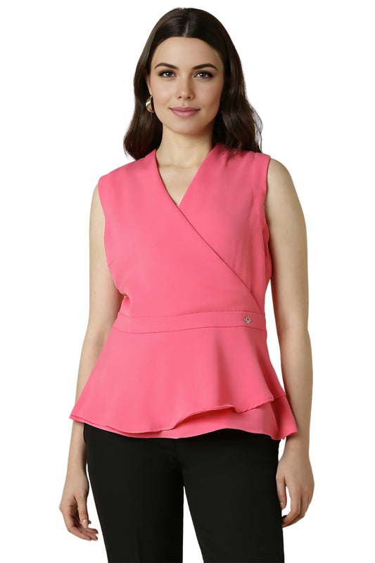 Allen Solly Women Regular Fit Solid Sleeveless T-Shirt