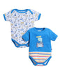 BUMZEE Royal Blue & White Boys Half Sleeves Bodysuit Pack Of 2 Age - 6-9 Months (Peb9492D-rbl.wht)