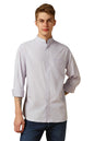 Dennis Lingo MenS Lilac Full Sleeve Mandarin Collar Solid Regular Fit Casual Shirt