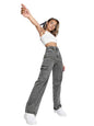 Kotty WomenS Solid High Rise Relaxed Fit Cargo Jeans Ash Gray
