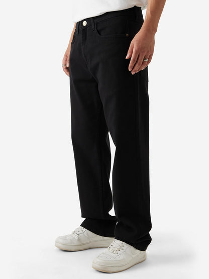 The Souled Store Solids: Black Men and Boys Straight Fit Jeans