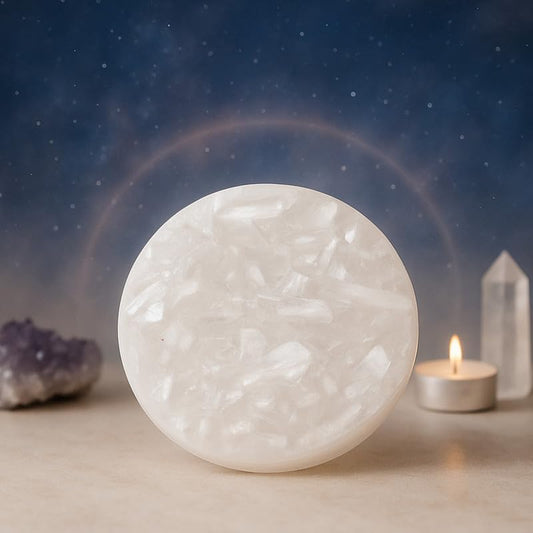 Astrotalk Raw Moroccan Selenite Plate | for Charging & Energy Cleansing | Selenite Charging Plate for Recharging Bracelets & Enhancing Crystal Energy | Authentic Moroccan Crystal for Peace & Clarity